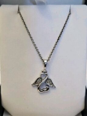 Jane Seymore Open Hearts Angel Wings And Diamonds In Sterling Silver